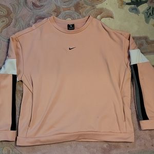Coral nike crewneck sweatshirt with front pocket